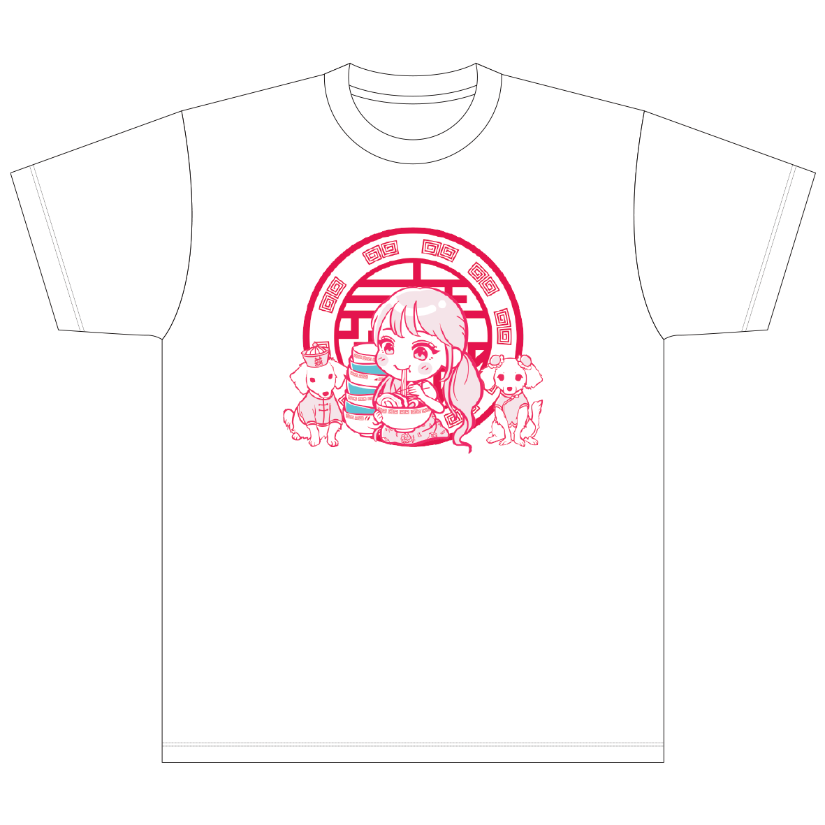 チャイナ食太郎Tシャツ（ホワイト＆ブラック）
